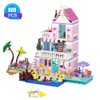 MindBox Girls Seaside Villa Building Blocks,812pcs Beach House Building Toys for Kids Age 8+，Mini Brick