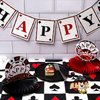 2 Pieces Poker Tablecloth Casino Theme Party Decorations Las Vegas Table Cover Casino Table Runner for Playing Card Birthday Party Favors Supplies, 54 x 108 Inch