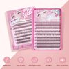 MLEN DIARY Clusters Fox Eye Lash Clusters Wispy Cat Eye Lashes Individual Lash Extensions with Bottom Lashes 4D C D Curl Manga Eyelash Extension Kit Natural Look False Lashes (4 in 1-296pcs)