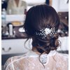 YBSHIN Wedding Hair Accessories for Women Silver Flower Hair Clips Rhinestone Bridal Headpieces Pearl Hair Accessories for Women and Girls