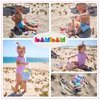 BAMBAM Baby – Premium Silicone Beach Toys for Toddlers & Baby | 100% BPA Free, Safety Tested | 8 Piece Sand Bucket Set for Kids Ages 6 Months and Up (Beach Blue)