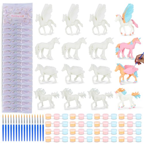 Unicorn Party Favors Painting Kit Pack 16 - BONNYCO | Pinata Stuffers, Kids Party Favors, Prizes for Kids, Unicorn Party Supplies, Paint Party Favors, Girls Birthday Party Favors for Kids Goodie Bags