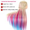 Mannequin Head with Hair, MYSWEETY 29 Inch Colorful Hair Mannequin Head Hairdressing Practice Training Doll Heads Cosmetology Hair Styling Mannequins Heads with Clamp + Practice Tools