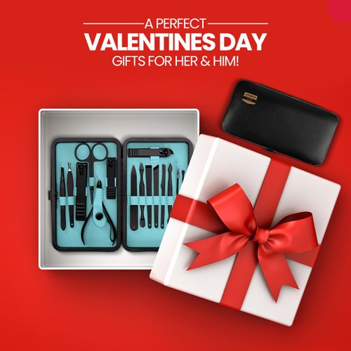 Utopia Care 15-Set Valentines Day Gifts for Her and Him Manicure Kit Nail Clippers for Men and Women, Manicure Set with Nail Kit, Pedicure Kit Grooming Kit with Luxurious Travel Case - Black