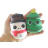 Set of 2 Christmas Soft Doh Squishy Balls - Christmas Tree and Snowman - Soft Shaving Cream Doh Filled Stretch Ball - Ultra Squishy and Moldable Relaxing Sensory Fidget Stress Toy