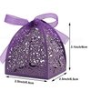 KPOSIYA Pack of 100 Laser Cut Rose Candy Boxes, Favor Boxes 2.5"x 2.5"x 3.1", Gift Boxes Bridal Shower Anniverary Birthday Party Wedding Favor (100,Purple)