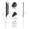 STUDIO LIMITED Carbon Pin Tail Comb Rat Tail Combs, Parting Comb Pin Tail Stainless steel tail Hair Styling Beauty Tools Easy parting and styling Anti-static (12 Pcs)