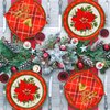 Gatherfun Christmas Party Supplies Christmas Poinsettia Flower Disposable Paper Dinner Plates Dessert Plates and Napkins for Merry Christmas Party, Serve 20