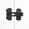 INIRET 2 Packs Barn Door Latches，2.75” x 2.02” Matte Black Stainless Steel barn gate flip Door Latch Bi-fold Door Lock,Sliding Door Antique Lock Gate Latches Wine Cabinet Closet Door Latches