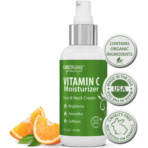 LuxeOrganix Organic Vitamin C Face Moisturizer with Anti-Aging, Brightening, and Wrinkle-Smoothin...