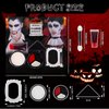 Black White Red Cream Face Body Paint Set + Halloween Vampire Teeth + Washable Fake Blood, Body Painting Kit for Halloween Clown Makeup, Cosplay, Costume, SFX Special Effect, Theme Parties