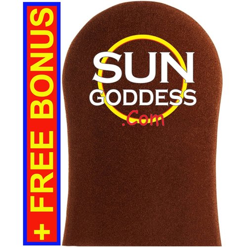 Sun Goddess - Sunless Self Tanning Applicator Mitt + FREE BONUS: (1) Pair of Sunless Self Tanning Applicator Gloves + (1) Sunless Self Tanner Sample - Best Sunless Self Tanning Lotion/Mitt/Gloves