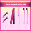 DAN Technology Wig Installation Kit - Wig Glue, Remover, Hair Wax Stick, Edge Control, Cap, Comb, Lace Melting Band, Edge Brush, Alligator Clips