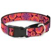 Buckle-Down Martingale Dog Collar - Boho Mandala Purples/Oranges/Pinks, 1" Wide - Fits 11-17" Neck - Medium