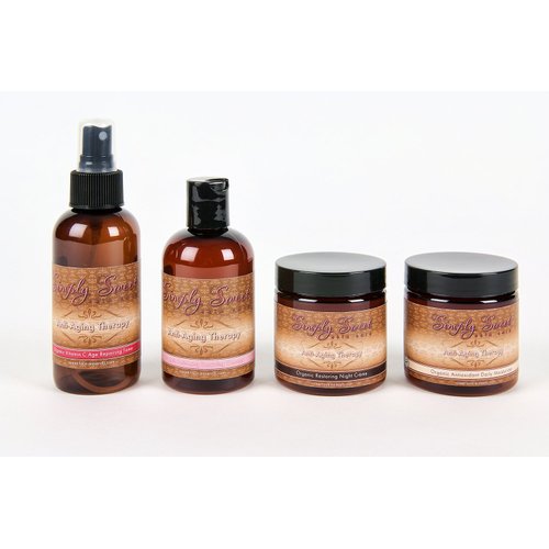 ANTI AGING KIT (4oz SET) Cleanser Toner Moisturizer Vitamin C Skin Care Facial Fine Lines Wrinkle Reducer Cell Pores Organic Vegan Face Firming Lotion
