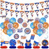 Foilswirl 40 Pcs Dart Battle Party Decorations Include 2 Gun Theme Party Banner Pennant 10 Hanging Swirl Decorations 6 Fans Honeycomb Centerpieces 10 Hanging Card 12 Target Latex Balloons for Table