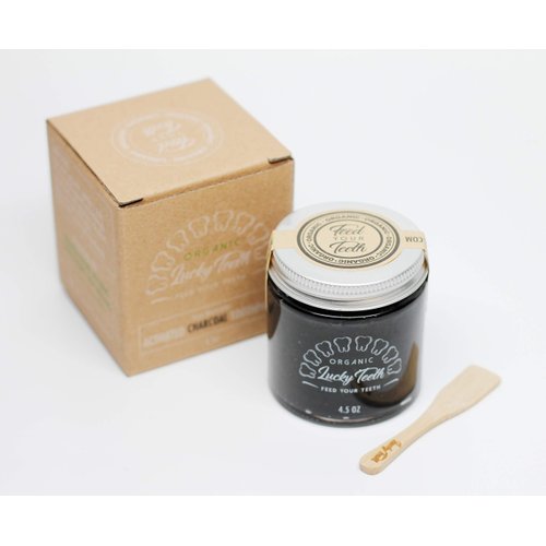 Charcoal Toothpaste Xtra Whitening Toothpaste - Zero Waste & Compostable 4.5 oz Glass Bottle by Lucky Teeth - All Natural, Organic, Remineralizes and Fortifies Teeth and Gums. (1 Bottle)