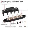 BetyBedy 12V Bus Bar, 4X 5/16"(M8) Studs Power Distribution Block, Screws Terminal Block, 250A Marine Copper Battery Busbar for Boat, Automotive and Solar Wiring