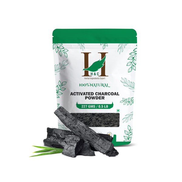 H&C Herbal Ingredients Expert Activated Charcoal Powder 227 gm / 0.5 lb |for Teeth Whitening & Face Mask | Supports Clear Skin by Removing Impurities & Excess Oil