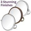 Model's Choice Two-Sided Tabletop Makeup Mirror - Makeup Mirror with 5X Magnification & Swivel Design - Portable 5.5-Inch Diameter Mirror in Nickel Finish - Model MC109N
