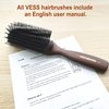 Vess C-2000 Professional Hair Brush Tourmaline Ceramic 9 Row Round Tip Curved Pad Anti-static Natural Rubber Specialized Pin Structure