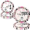 51pcs Holy Cow I'm One Girls Birthday Party Supplies Moo Moo I'm One Tablecloth Paper Plates Napkins Forks Dinnerware for Farm Animals Cow Theme Baby Shower 1st Birthday Party Supplies Decorations