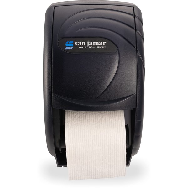 San Jamar R3590TBK Black Pearl Oceans Duett Standard Bath Tissue Dispenser