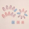 YoYoee Marble Nails Tips Short Coffin False Nails Gradient Press on Nails Full Cover Nude Cute Fake Nails for Women and Girls 24PCS