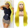 Micro Braided Lace Front Wigs for Black Woment Yellow Box Braid Hair Wig Long Synthetic Hair Wig Frontal Lace Glueless Heat Resistant Fiber Hair for Cosplay Party Use 28inches