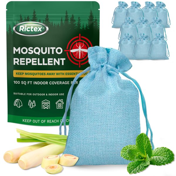 Natural Mosquito Repellent Outdoor Patio: 10 Portable Powerful Pouches for Mosquito Protection - No Electricity or Chemicals Needed - Enjoy Bug-Free Outdoor/Indoor Living with Family Friends