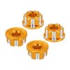 MECCANIXITY Hexagonal Nuts Aluminum M4 RC Wheel Hex Nuts Dustproof Anti-Skid Mount Cap for 1/10 RC Model Car Trucks Off Road Car Upgraded Parts Pack of 4(Golden)