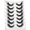 Poolunch False Eyelashes Fluffy Cat Eye Look 8D Crossed Wispy Natural Faux Mink Lashes Fake Eyelashes 7 Pairs Pack