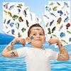 96 PCS Fishing Temporary Tattoos Birthday Party Decorations Favors Supplies Decor Gone Fishing Fish Fisherman Lake Stickers For Girls Boys Gift School Prizes Rewards