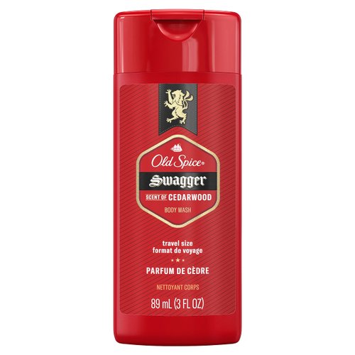 Old Spice Red Zone Body Wash for Men, 24/7 Shower Fresh, Refreshing Lather, Swagger with Scent of Cedarwood, Travel Size, 3 fl oz