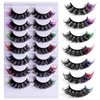 FEITA Colored Lashes 20mm Strip False Eyelashes Kit with Color Fluffy 8D Thick Volume Lash Tint Curly Rainbow Fake Eye Lashes 7 Pairs Multi Pack