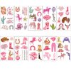 Pink Cowgirl Temporary Tattoo, Disco Cowgirl Temporary Tattoos Stickers Western Horse Rodeo Birthday Party Supplies for Bachelorette Birthday Y2K Cowgirl Party Supplies