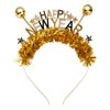 FAERLIIRY Happy New Year Headband 2025 New Years Headband for Women Disco Ball Glitter Headpiece Holiday Headbands Hair Accessories New Year's Eve Celebration Party Gifts (Happy New Year)