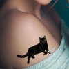 WIRESTER Temporary Tattoo Stickers for Girls Boys Kids Adults, Fake Tattoos on Face Hand Neck Wrist Party Favor Body Art, Tattoo Sheet 6 x 7.87 inch - Black Cats With Knife