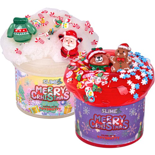 Toysbutty Christmas Slime Kit,2 Pack Scented Cloud & Clear Slime for Kids,Slime Kits with Santa Claus Charm, Soft Stretchy Advent Calendar 2024,Slime Party Favors for Girls,Holiday, Classroom Gifts