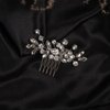 Jumwrit Wedding Hair Comb for Brides Rhinestone Hair Comb Hair Accessories Handmade Bridal Headpiece for Women and Girls（Silver）