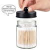 3 Pack Apothecary Jar Canisters Bathroom Vanity Organizer - Qtip Holder Storage Organizer Set Countertop Canister with Stainless Steel Lids &Cute Stickers for Qtips,Cotton Swabs,Makeup Sponges,Floss