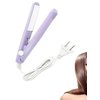 WenTigDY Hair Straightener, 2 in 1 Hair Curler, Mini Hair Straightener, Hairstyling Iron Heating Curler, Tourmaline Ceramic + Plastic, 190C, for Travel, Dormitory or Home (Purple)