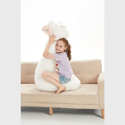 Sejiarep Alpaca Llama Plush Pillow - 29" Giant Alpaca Plush Long Body Pillow - Wife Girl Girlfriend Birthday Valentine's Day Children's Women's Day Gift, White