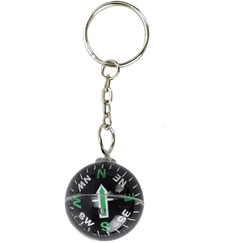 Ace Camp Munkees Ball Compass Keychain, Small Useful Outdoor Tool Gift, Hiking Key Ring, Camping, Backpacking, Portable Survival Gadget, Explore, Kids Navigation Equipment, Direction, Mini