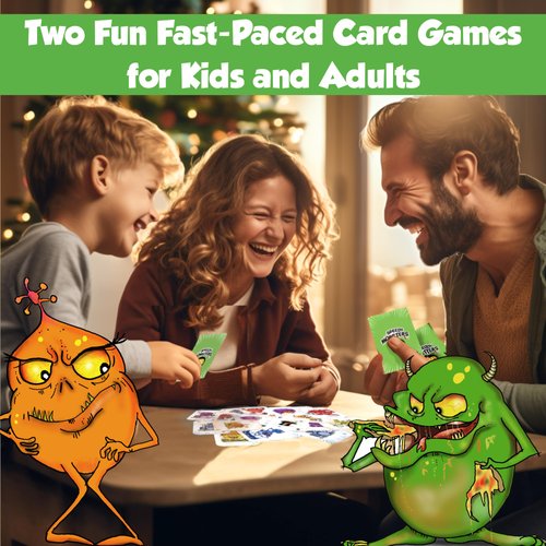 Speedy Monsters Kids Card Games, 2 Fun, Fast-paced Card Games for Kids 8-12. Easy to Learn. No Reading Required- Kid Card Games ages 4-8. Kids Games and Family Game Night Friendly |2-6 Players