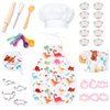 22Pcs Kids Chef Role Play Costume Set,Toddler Cooking Apron Set,Apron&Chef Hat for Dress Up Chef Costume Play for Boys Girls (Dinosaur)