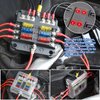 6 Way 12V Fuse Box Blade, 12Volt Fuse Block with LED Indicator Damp-Proof Cover - 6 Circuit Independent Positive Negative Fuse Box Auto Holder for 12V/24V Vehicle Car Boat Marine Truck
