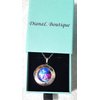 DianaL Boutique Silver Tone Beautiful Blue and Purple Butterfly Locket Pendant Necklace with 24" Stainless Steel Chain