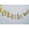 Born to Rock Glitter Banner for Rock Birthday Party Decorations(Gold)