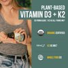 Organic Plant D3 + K2 | 5000 iu D3 + 120 mcg K2 as All-Trans MK7 from MenaQ7® - 100% Whole Food, Raw & Vegan | Enhanced Digestion with Prebiotic & Superfood Complex – D3 from Organic Algae (60 Count)